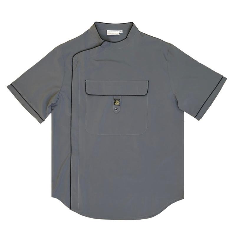 Gray Barber Jacket - Gray barber smocks- Barber Jackets - Barber Smocks - black barber smock - traditional barber smock- black barber jackets - vintage barber jacket - traditional barber jacket-  barber jacket for men  -best barber smock - king midas barber jacket