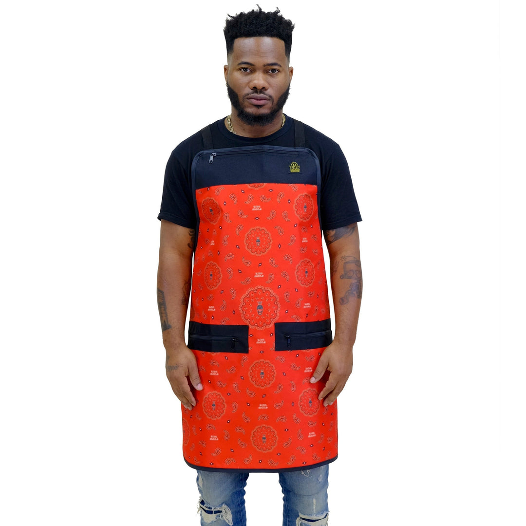 barber apron - barber aprons- barber apron for men- red bandana barber apron - chemical proof aprons- hair cutting aprons- hair stylist apron - professional barber apron - barber strong aprons-king midas aprons -barber aprons for sale -barber apron black