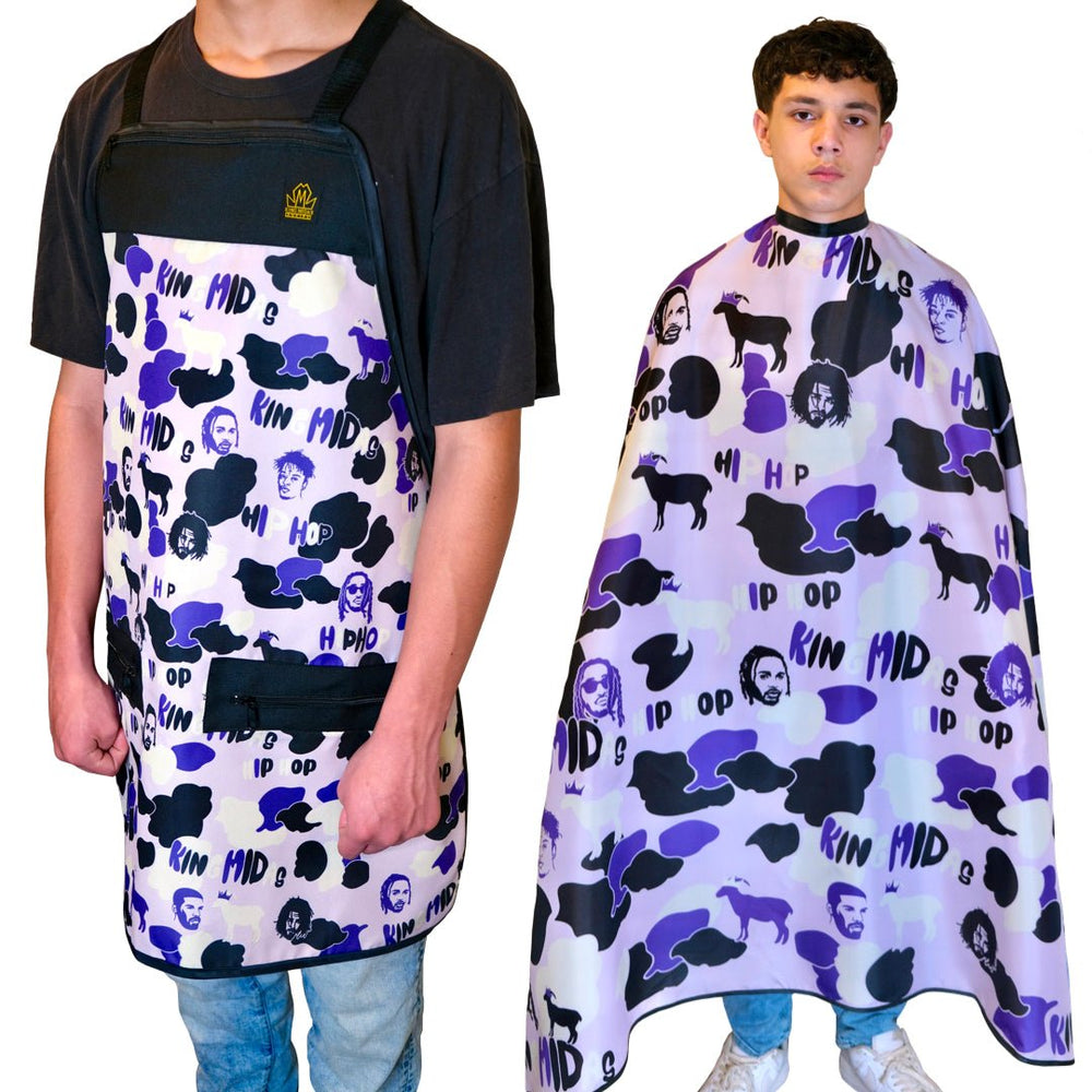 barber apron and cape set - barber apron - barber cape- barber aprons for men-professional barber cape- barber apron set- barber cape combo-salon apron- hair stylist apron- barber apron- barber cape-hair cutting apron- hair cutting cape- salon apron- salon cape- king midas barber capes - king midas aprons