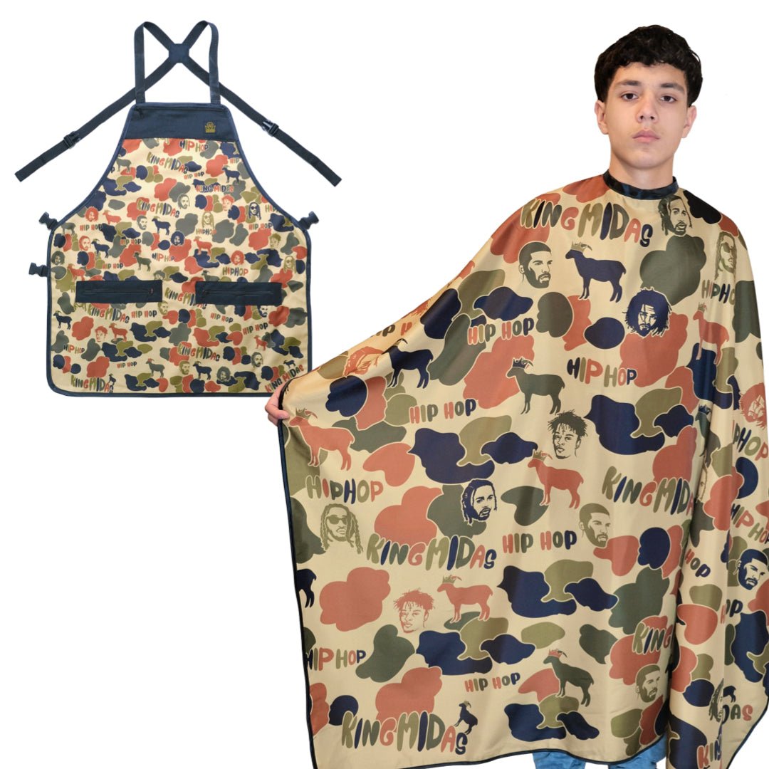 barber apron and cape set - barber apron - barber cape- barber aprons for men-professional barber cape- barber apron set- barber cape combo-salon apron- hair stylist apron- barber apron- barber cape-hair cutting apron- hair cutting cape- salon apron- salon cape- king midas barber capes - king midas aprons