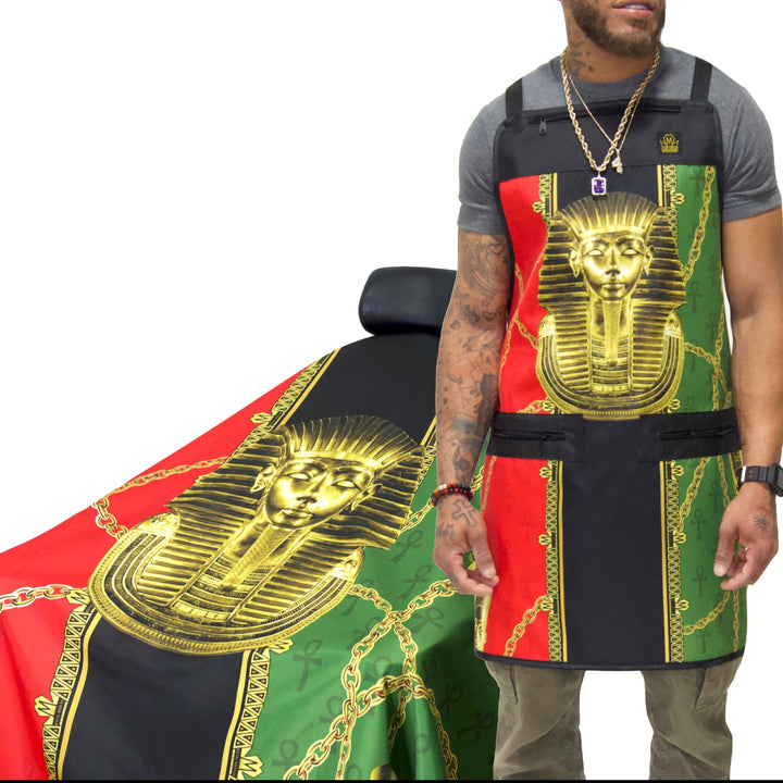 Pharaoh Barber Cape And Apron Set