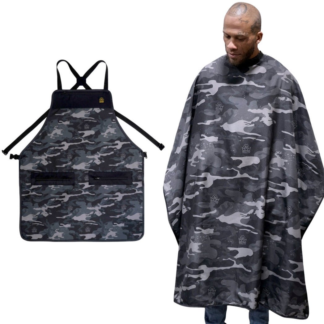 barber apron and cape set- barber cape and apron combo- barber cape-- barber apron for men- barber apron designer- black barber apron-barber apron for sale - mens barber apron-apron for barbers -barber aprons -hair stylist aprons- best barber apron- hair cutting apron - the barber apron- king midas barber apron