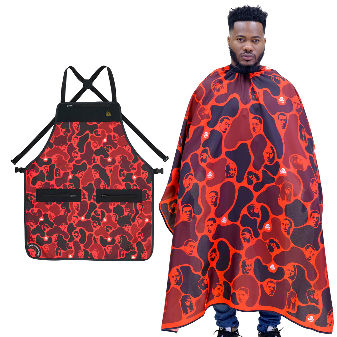 barber cape and apron- barber apron for men- barber apron and cape set - mens barber apron-apron for barbers -barber aprons