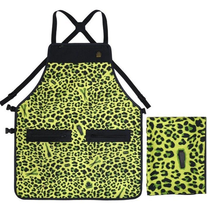 salon apron - salon cape-  hair styling apron - leopard print salon apron -hair stylist apron-hair stylist cape-barber aprons