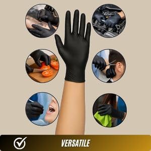 King Midas Nitrile Gloves- Box of 100, Barber Gloves, Gloves For Hairstylists, Durable, Powder Free, Latex Free