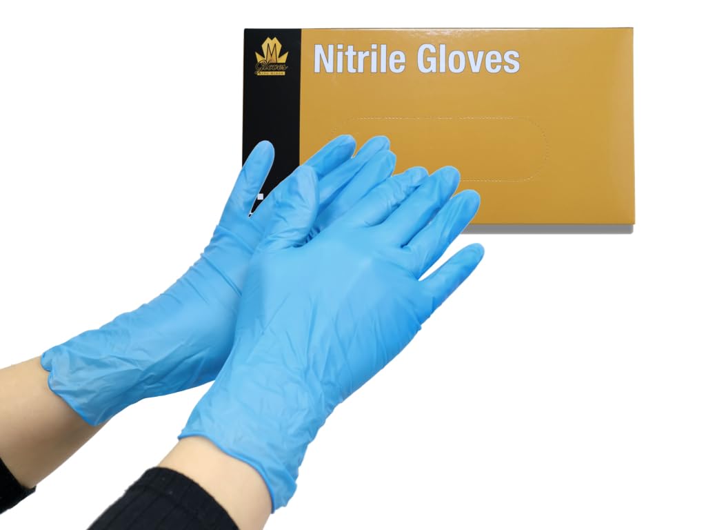 King Midas Nitrile Gloves- Box of 100, Barber Gloves, Gloves For Hairstylists, Durable, Powder Free, Latex Free