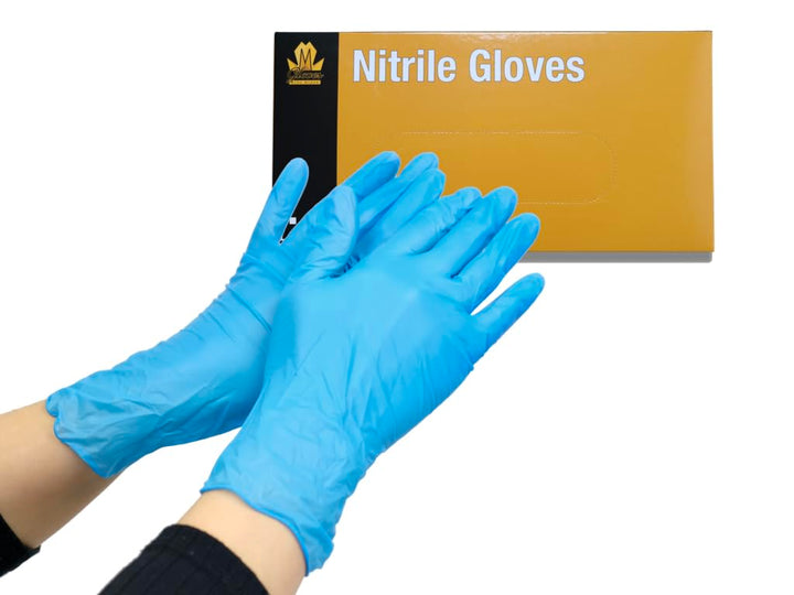 King Midas Nitrile Gloves- Box of 100, Barber Gloves, Gloves For Hairstylists, Durable, Powder Free, Latex Free
