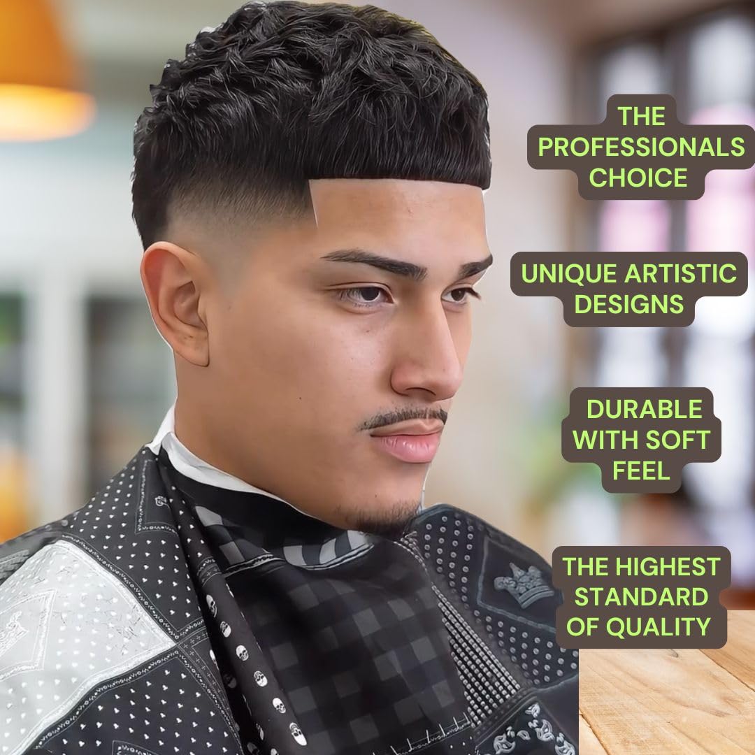 Barber Cape For Men Large Hair Cutting Cape Bandana Barber Cape Hair And Water Proof Adjustable Neck Closure Fits Everyone