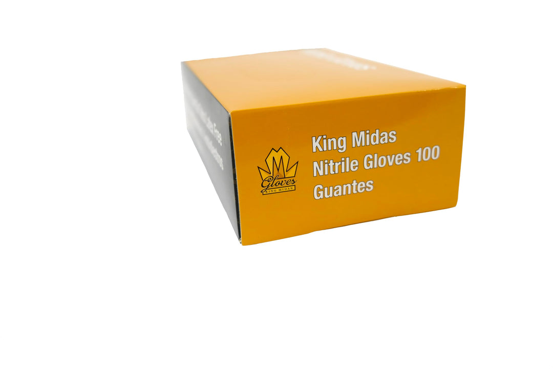 King Midas Nitrile Gloves- Box of 100, Barber Gloves, Gloves For Hairstylists, Durable, Powder Free, Latex Free
