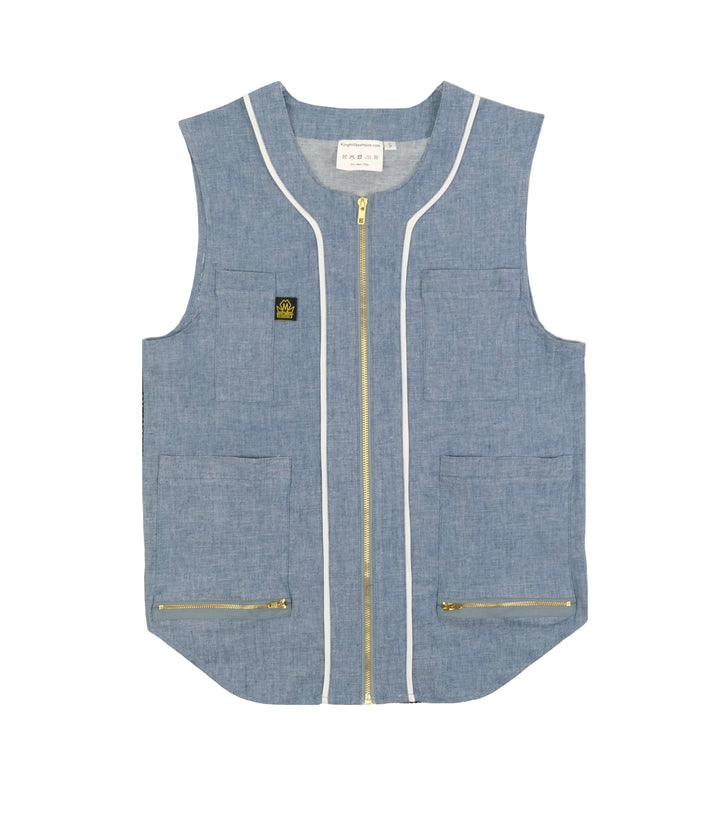 Barber Vest Denim Barber Vest For Men King Midas
