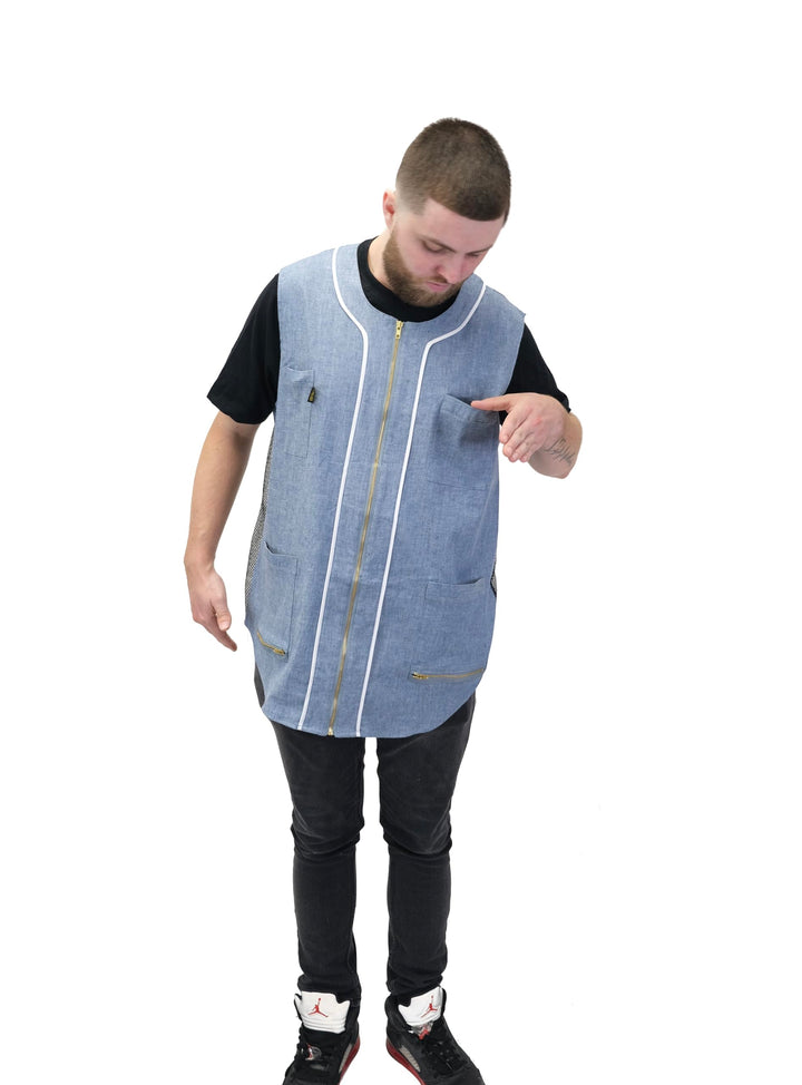 Barber Vest Denim Barber Vest For Men King Midas