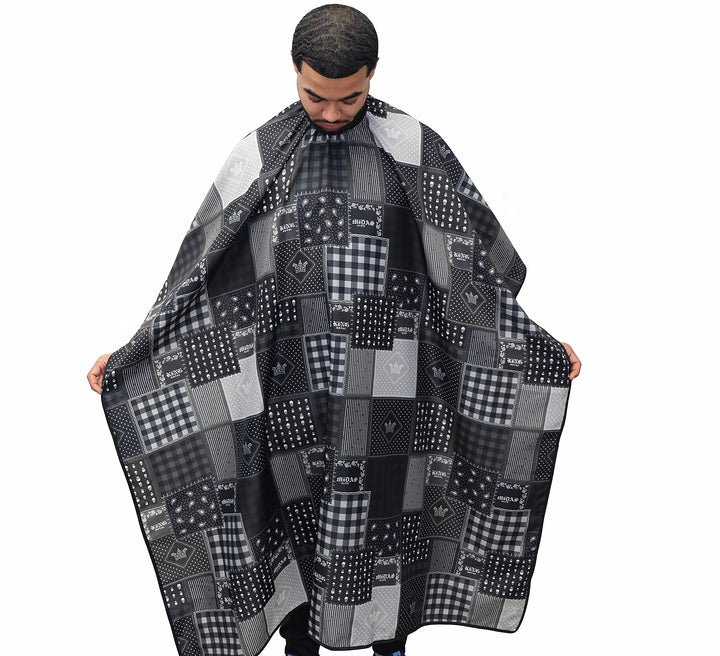 Barber Cape For Men Large Hair Cutting Cape Bandana Barber Cape Hair And Water Proof Adjustable Neck Closure Fits Everyone