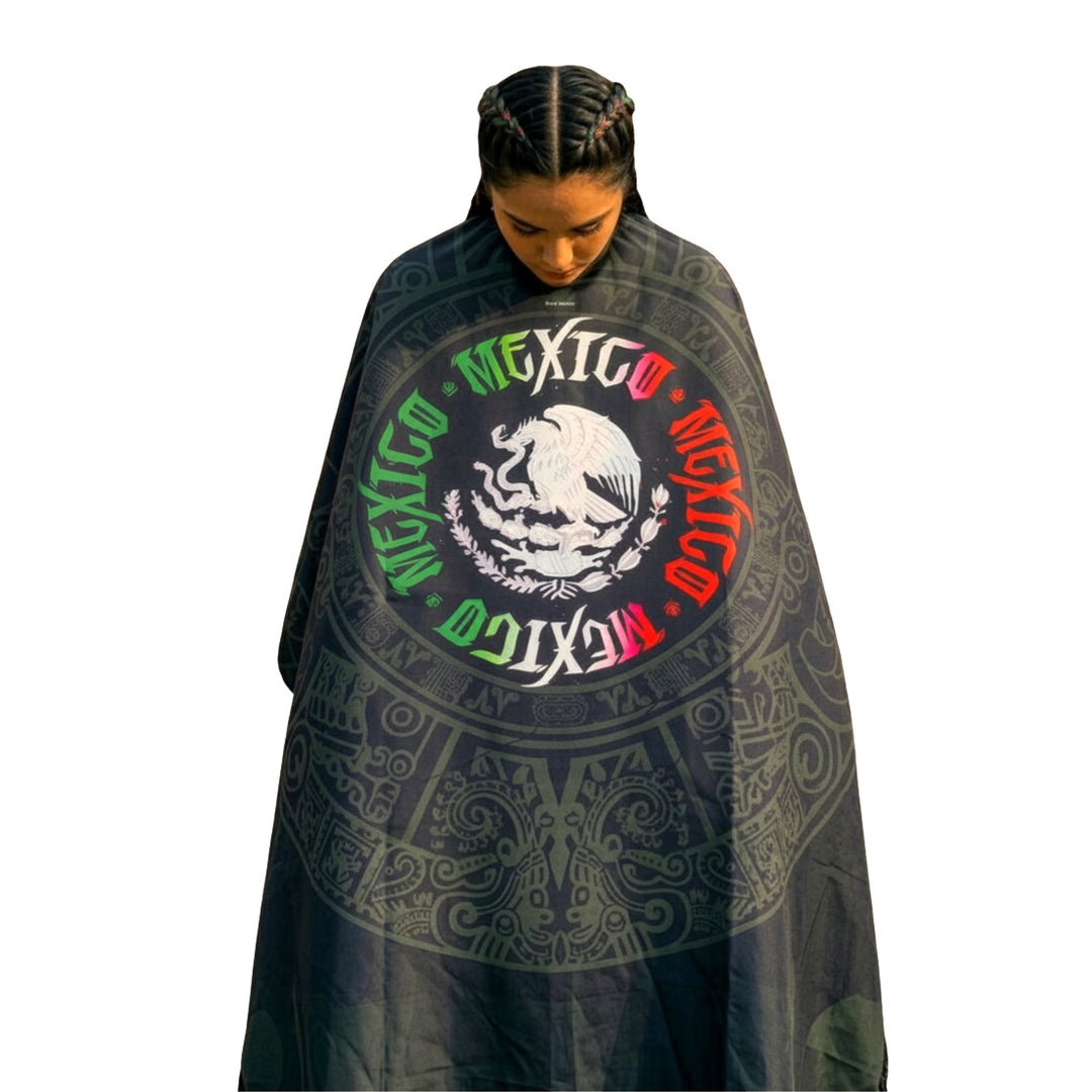 mexico flag barber cape - aztec barber cape - aztec pro cape