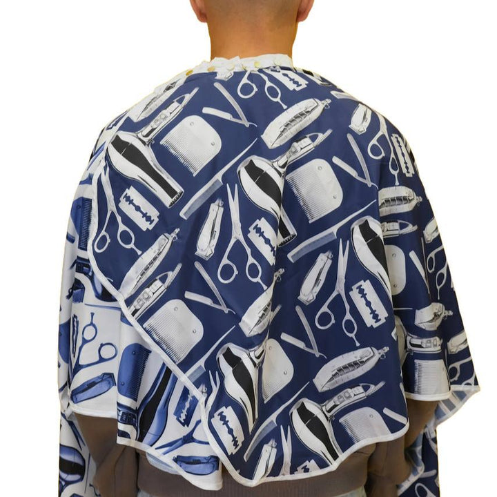 Barber Cape - Moses-  Blue & White