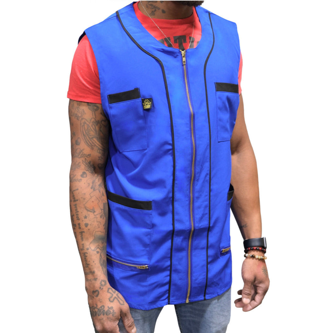 King Midas Barber Vest - Blue