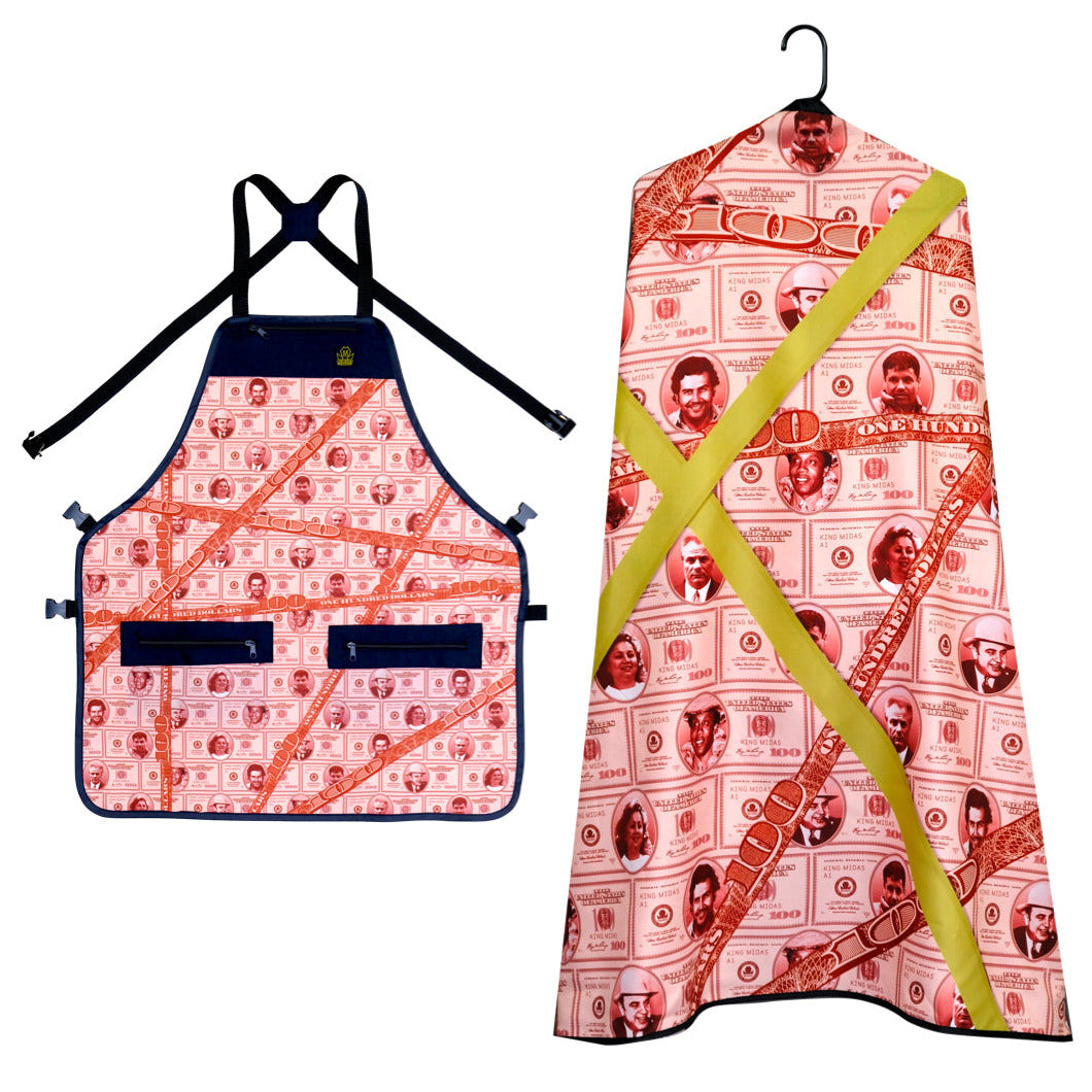 barber apron- barber apron and cape set- barber cape and apron combo- barber cape-- barber apron for men- barber apron designer- black barber apron-barber aprn for sale - mens barber apron-apron for barbers -barber aprons -ohair stylist aprons- best barber apron- hair cutting apron - the barber apron- king midas barber apron