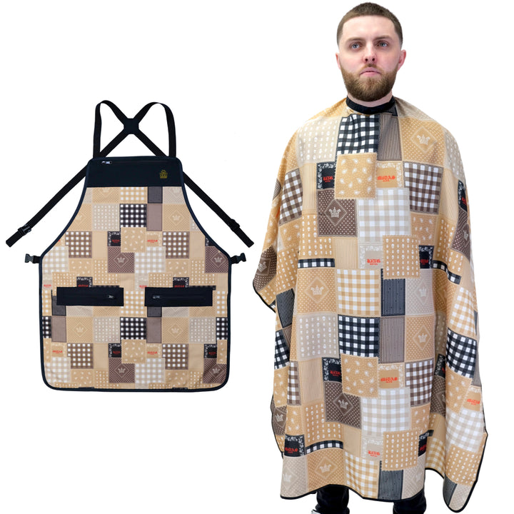 barber apron and cape set - barber apron - barber cape- barber aprons for men-professional barber cape- barber apron set- barber cape combo-salon apron- hair stylist apron- barber apron- barber cape-hair cutting apron- hair cutting cape- salon apron- salon cape- king midas barber capes - king midas aprons