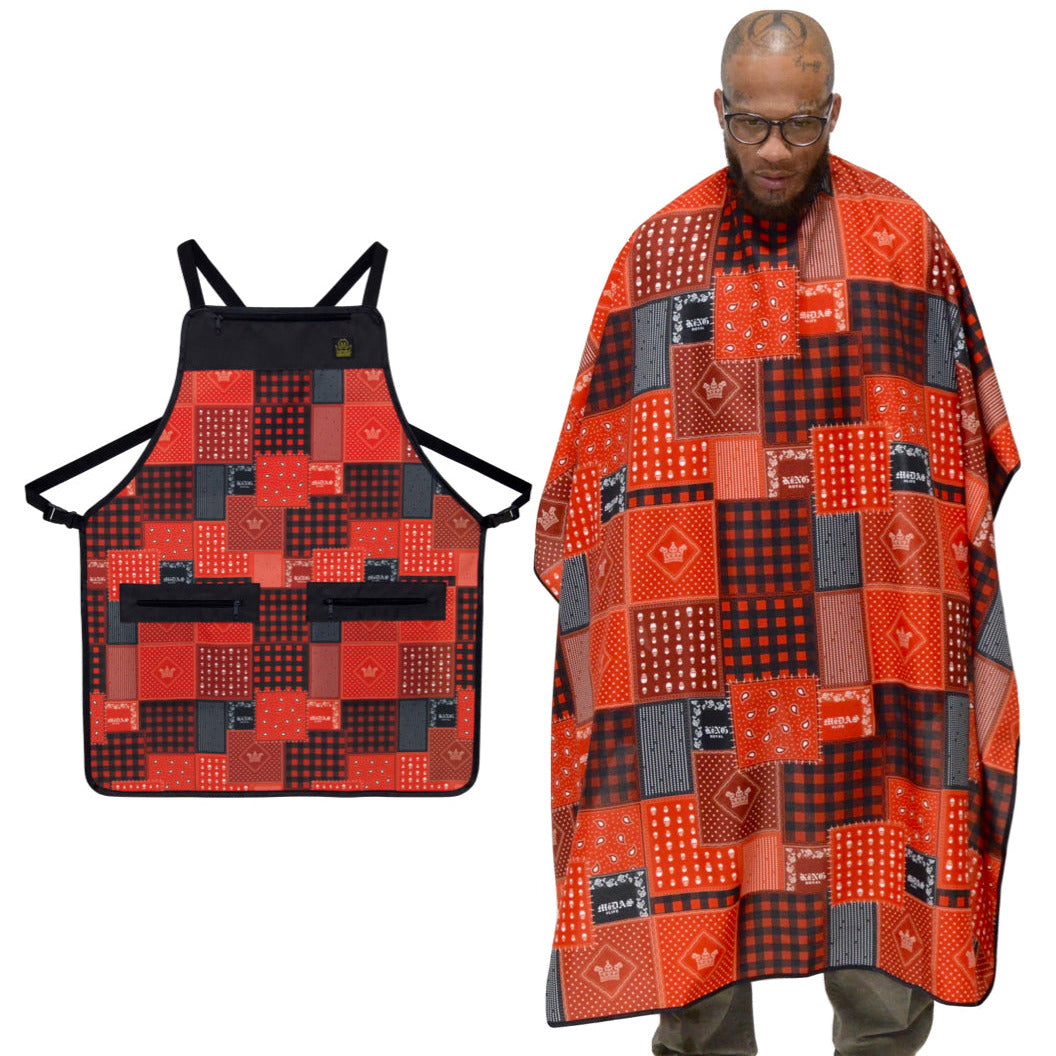 barber apron and cape set - barber apron - barber cape- barber aprons for men-professional barber cape- barber apron set- barber cape combo-salon apron- hair stylist apron- barber apron- barber cape-hair cutting apron- hair cutting cape- salon apron- salon cape- king midas barber capes - king midas aprons