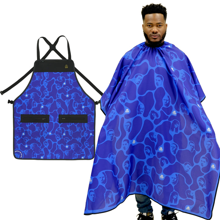 barber apron and cape set- barber apron- barber apron for men- barber apron designer- black barber apron-barber apron for sale - mens barber apron-apron for barbers -barber aprons -hair stylist aprons- best barber apron- hair cutting apron - the barber apron- king midas barber apron