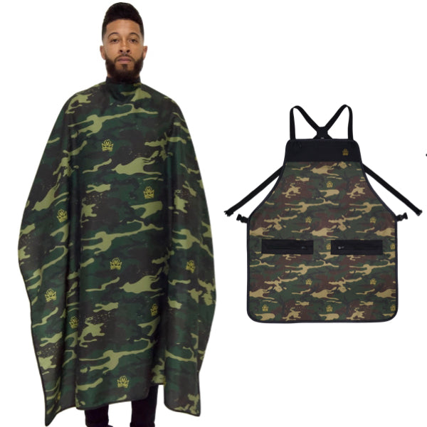 camo barber cape and apron set