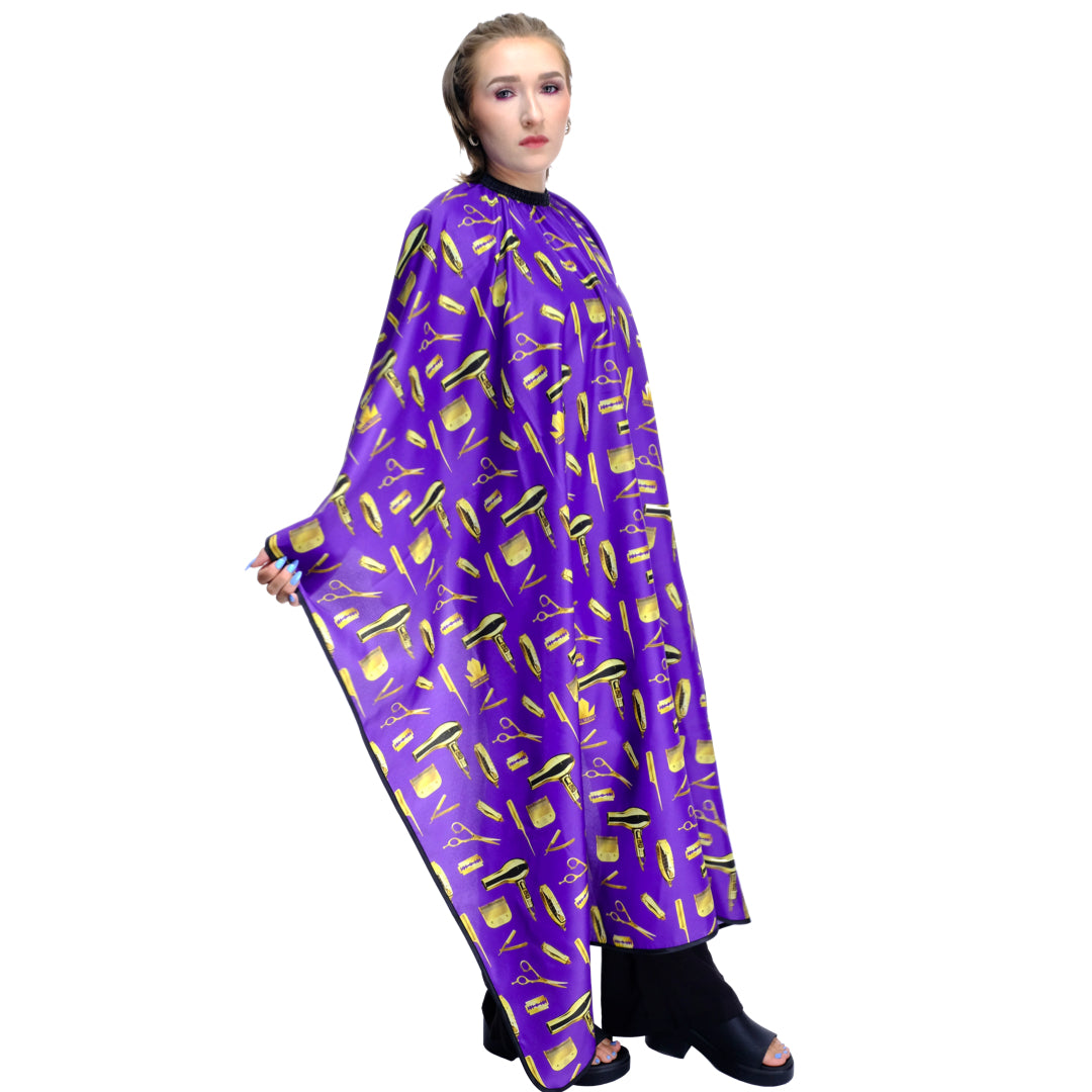 purple hair stylist capes- purple barber capes- crushed grapes barber cape- professional hair cutting capes -extra large hair cutting cape -hair dressers capes - barbers cape -king midas capes 