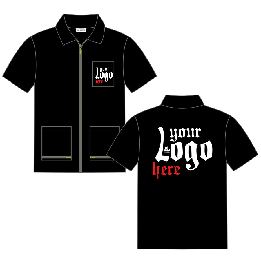 Custom barber jacket- custom barber smock- custom barber jackets - custom barber smocks- personalized barber smocks