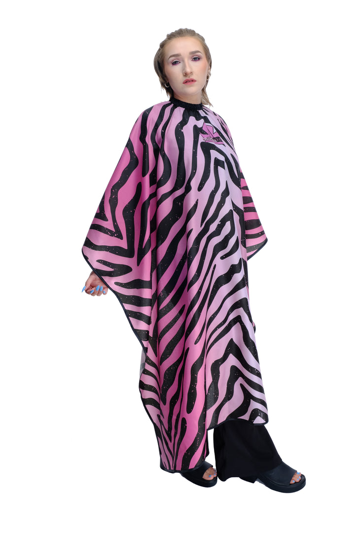 Exotic Zebra Hair Stylist Cape
