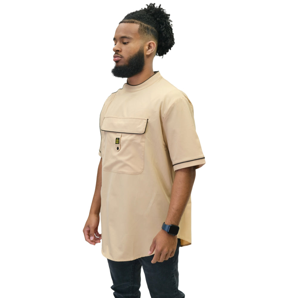 Barber jacket- Tan  Barber Jacket - Barber Jackets - Barber Smocks - black barber smock - traditonal barber smock- black barber jackets - vintage barber jacket - traditional barber smocks-  barber jacket for men  -best barber smock - king midas barber jacket 