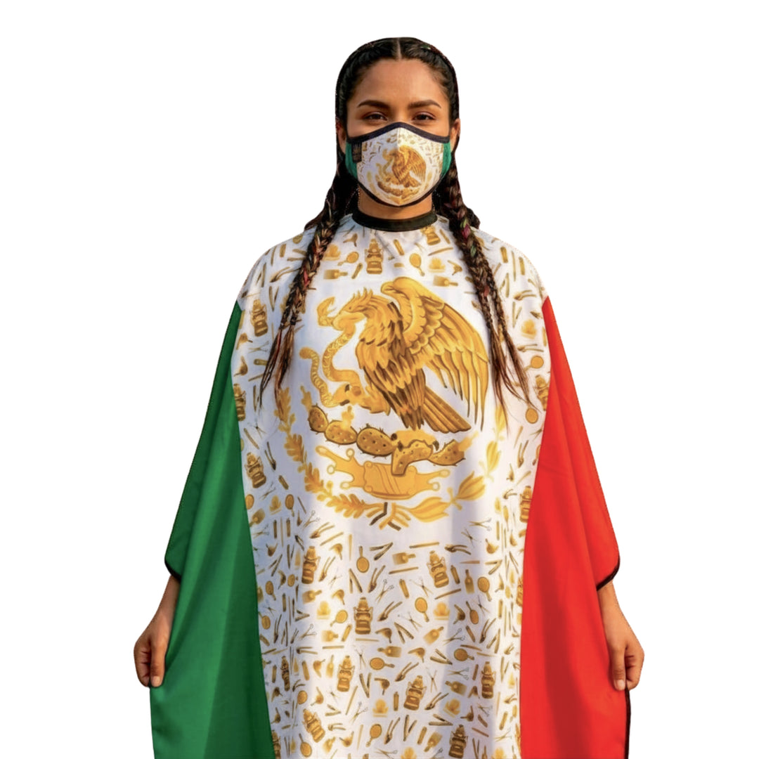 mexico flag barber cape- mexico barber cape- king midas mexico flag barber cape-mexico flag pro cape- capa de mexico- 