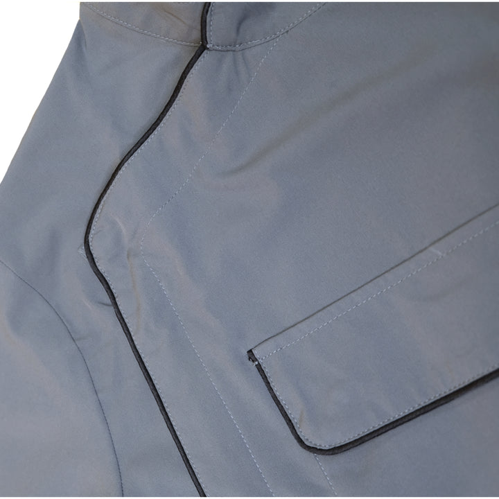 Gray Barber Jacket - Gray barber smocks- Barber Jackets - Barber Smocks - black barber smock - traditional barber smock- black barber jackets - vintage barber jacket - traditional barber jacket-  barber jacket for men  -best barber smock - king midas barber jacket 