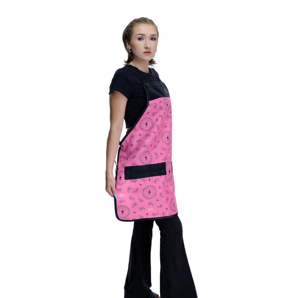 bandana barber aprons -pink salon aprons- apron for hair stylist- pink barber apron- stylist apron - hair cutting aprons- hair stylist apron -