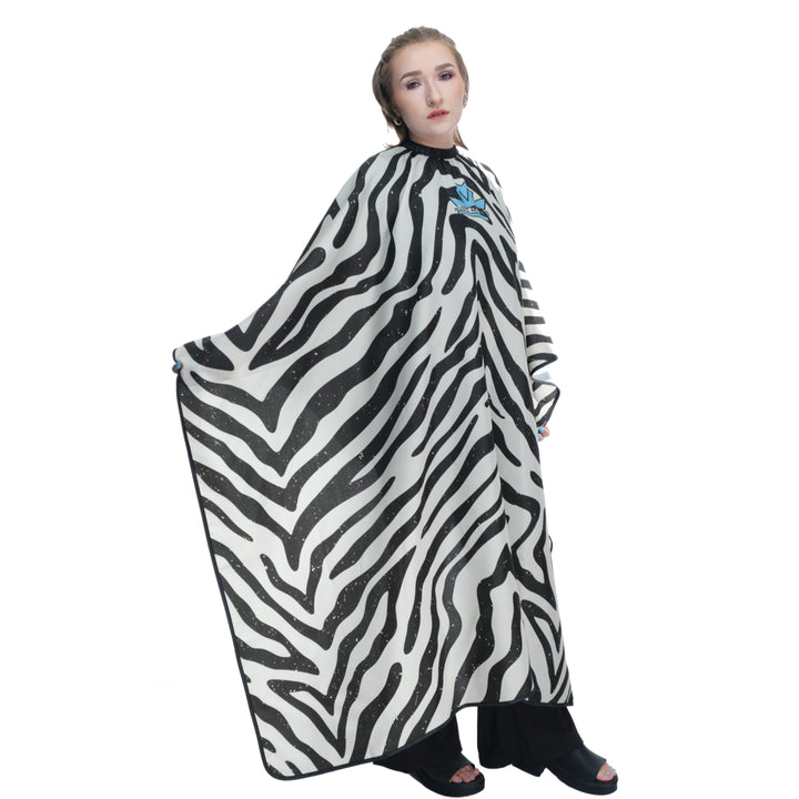 zebra hair stylist cape - zebra salon cape- salon capes- stylist capes -