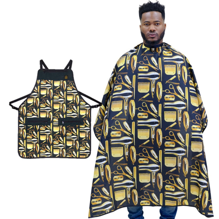 barber cape and apron set - barber cape - barber apron - barber capes for men 