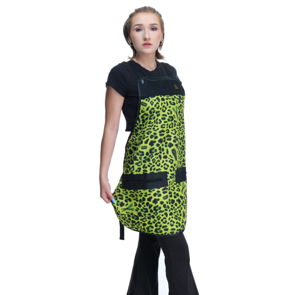 apron- leopard hair stylist apron - apron for barber- apron for stylist- salon apron- cheetah hair stylist apron