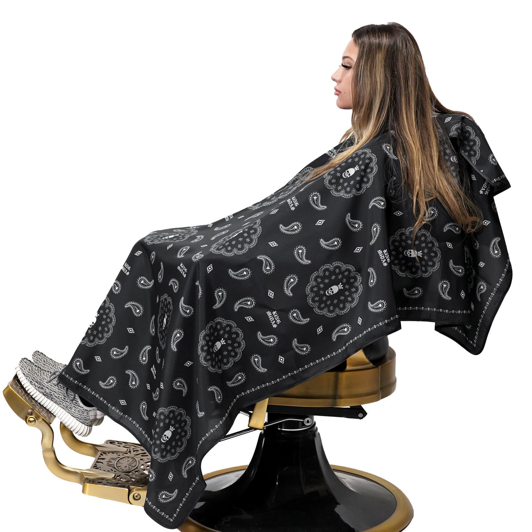 barber cape- hair stylist capes- styling cape - salon capes -barber capes -hair cutting cape- hair cutting capes for men- barber cape for men - King Midas cape- barbershop cape -professional barber cape with snap buttons- hair styling cape -Styling cape- snap button capes- best barber capes-  barber capes with designs- barber smocks and capes - barber capes for sale- barber supplies -King Midas capes