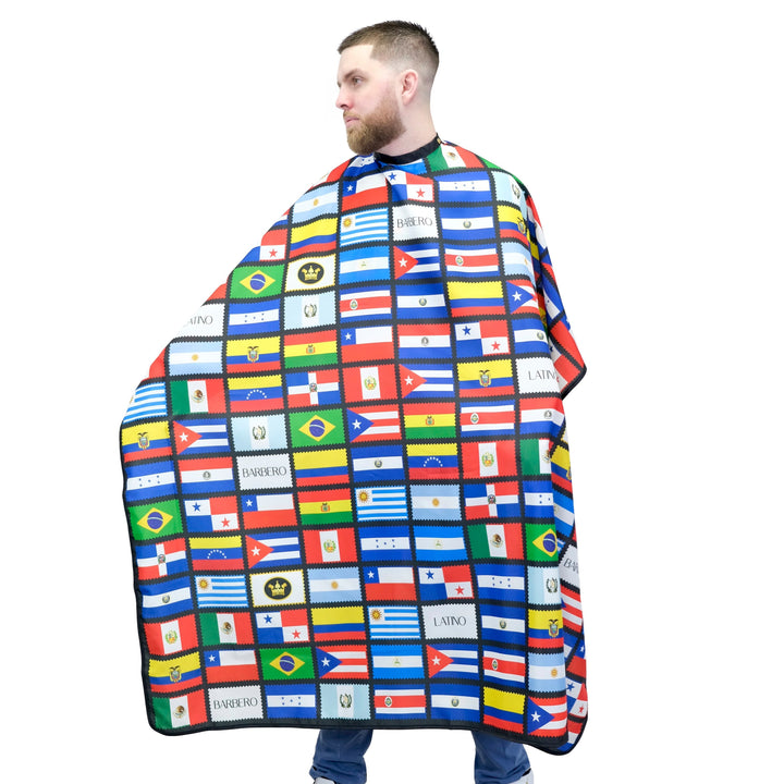 Barbero Latino -Latino Flags Barber Cape product view