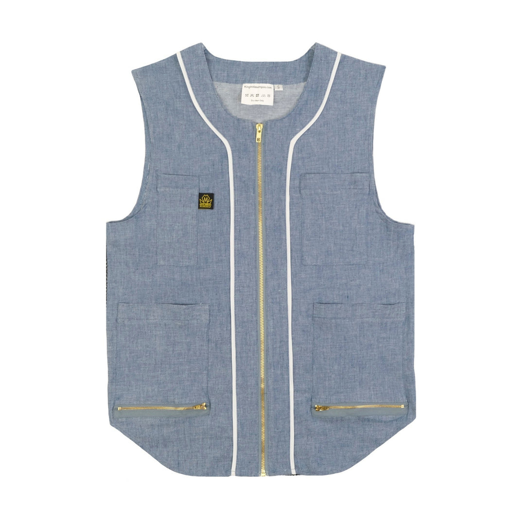 denim barber vest- barber vest- barber vests -vest for barber - barber vest for men- hair cutting vest- barber cape-king midas empire