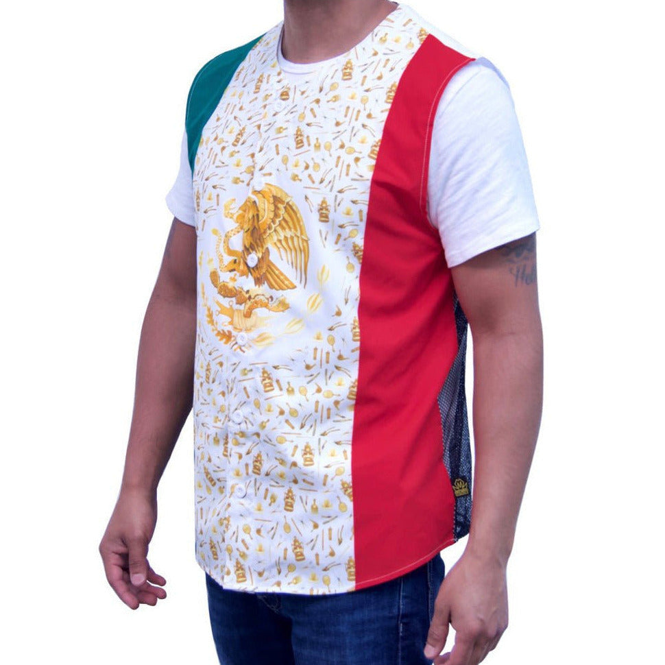 Professional Mexico Barber Vest designed for comfort and style, perfect for salon and barber shop use.