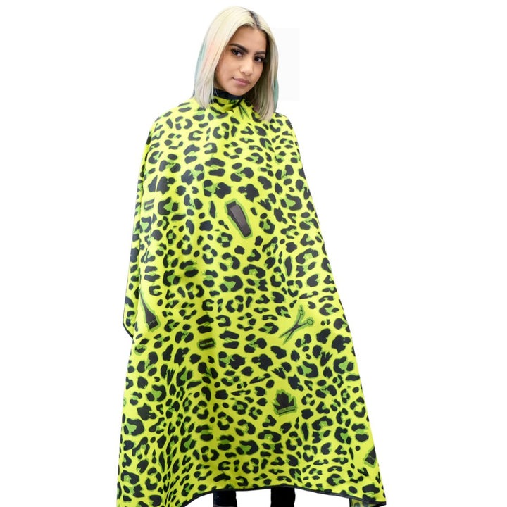 hair stylist cape- salon cape- hair styling cape - leopard print hair stylist cape- leopard barber cape- hair cutting cape 