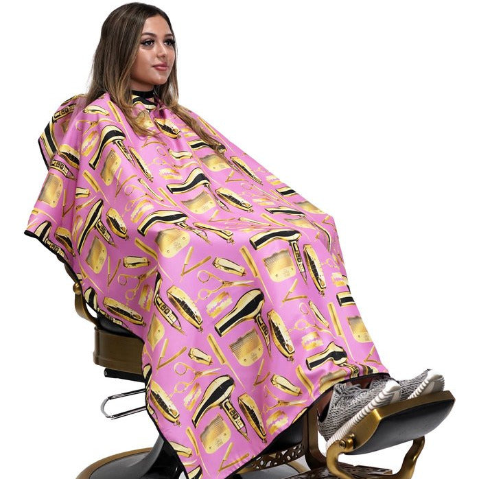 Hair Stylist Cape - Hairdresser Cape- salon cape - haircut cape -  Pink Barber Cape - Pink Hair Cutting cape- Barber Capes - cutting capes- best barber capes-barber capes for sale- King Midas Capes -King Midas Empire