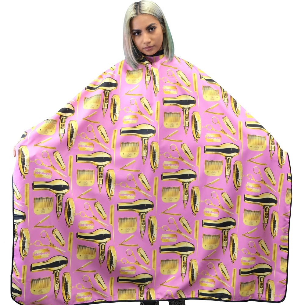 Hair Stylist Cape - Hairdresser Cape- salon cape - haircut cape -  Pink Barber Cape - Pink Hair Cutting cape- pink salon cape