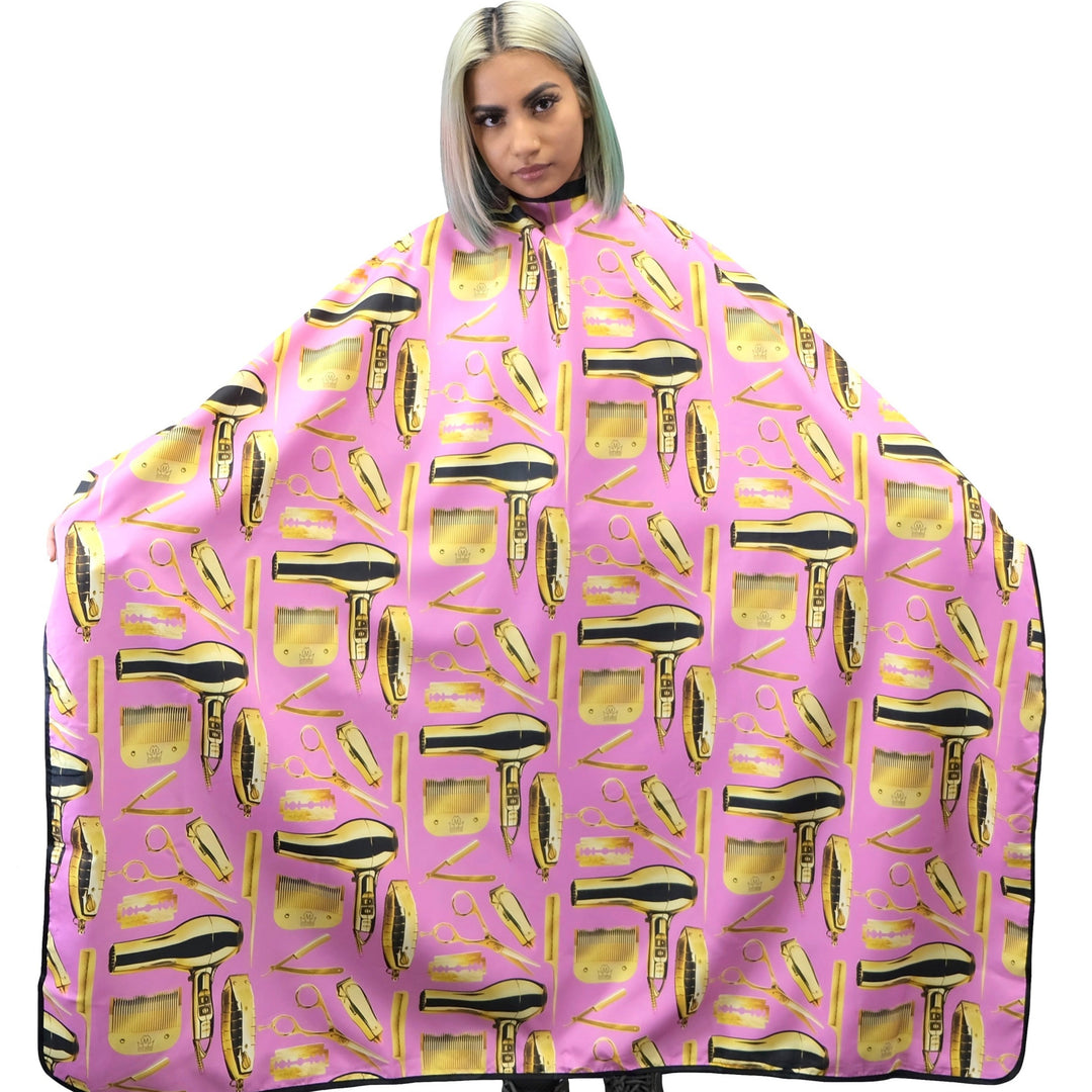 Hair Stylist Cape - Hairdresser Cape- salon cape - haircut cape -  Pink Barber Cape - Pink Hair Cutting cape- pink salon cape